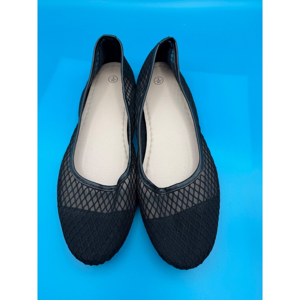 Unbranded Ballet Flats Women Size 9 Black Excellent Mesh Breathable Slip On